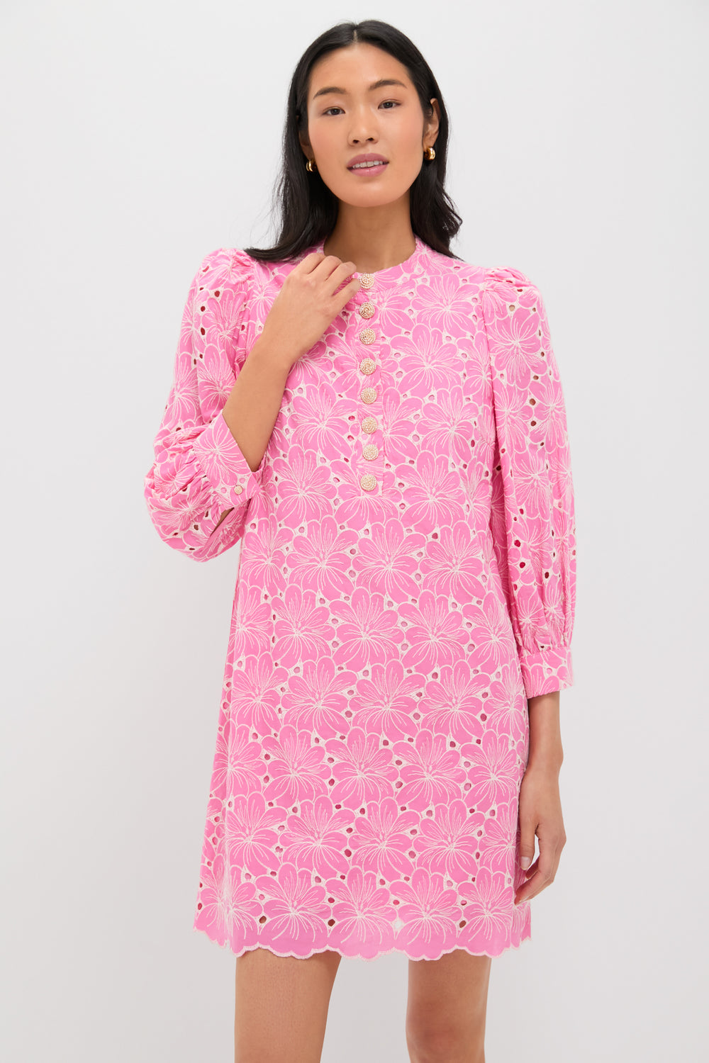 Pink Floral Eyelet Samantha Dress