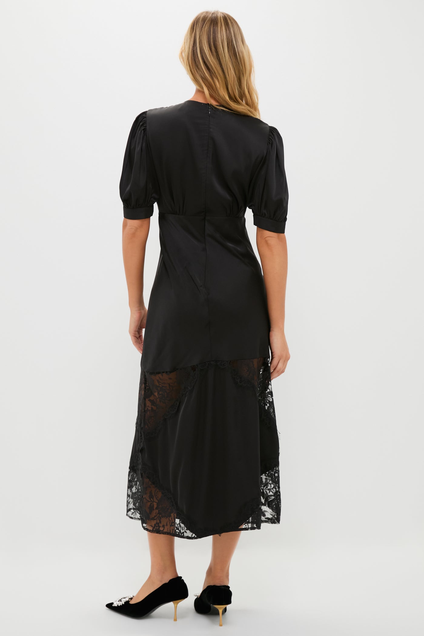 Hyacinth House Black Lace Pierpont Midi Dress Black Lace / XXS Hyacinth House Black Lace Pierpont Midi Dress Black Lace / XXS