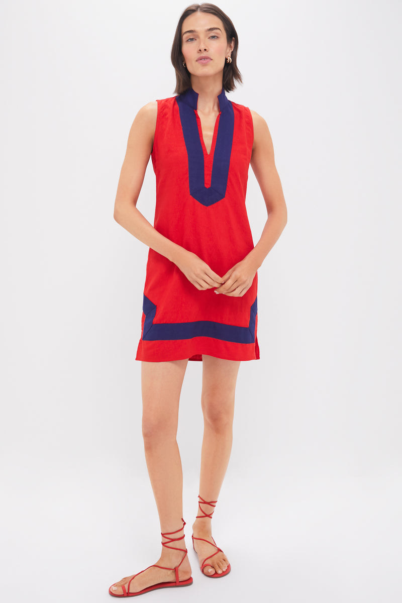 Fiery Red Sleeveless Classic Tunic