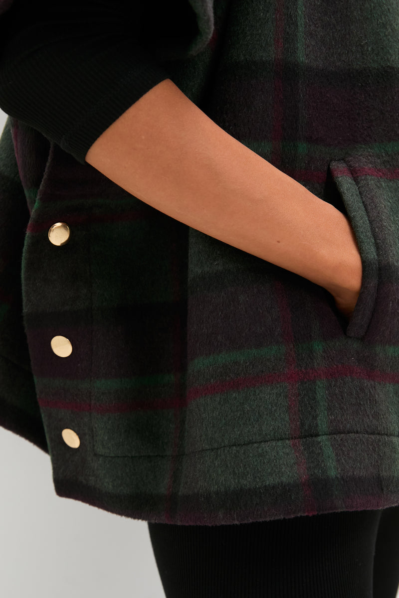 Forest Plaid Wool Winthrop Poncho