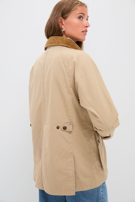 Vintage Khaki Cotton Woven Field Jacket