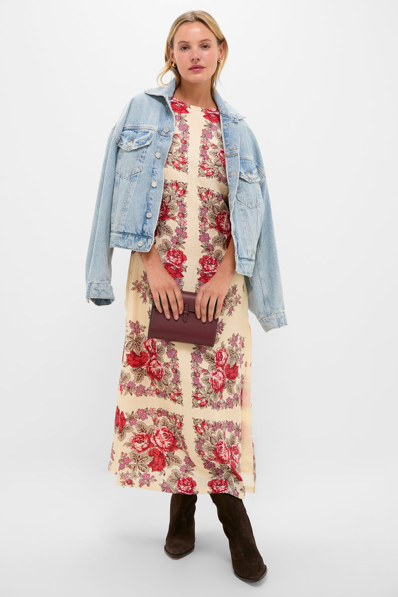 White Rosebush Preeti Silk Dress