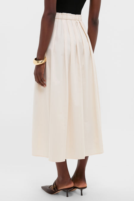 White Swan Soft Pleated Maxi Skirt