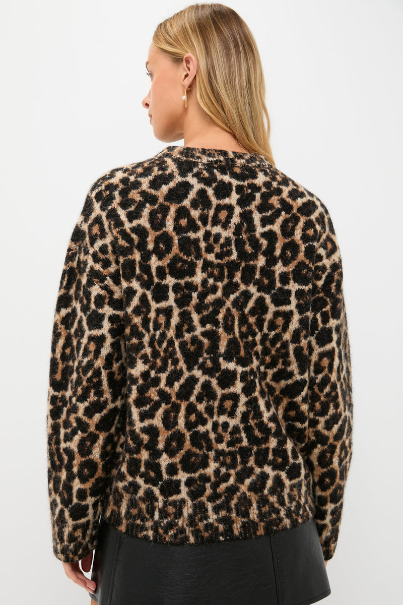 Black and Brown Leopard Sydney Crew Sweater