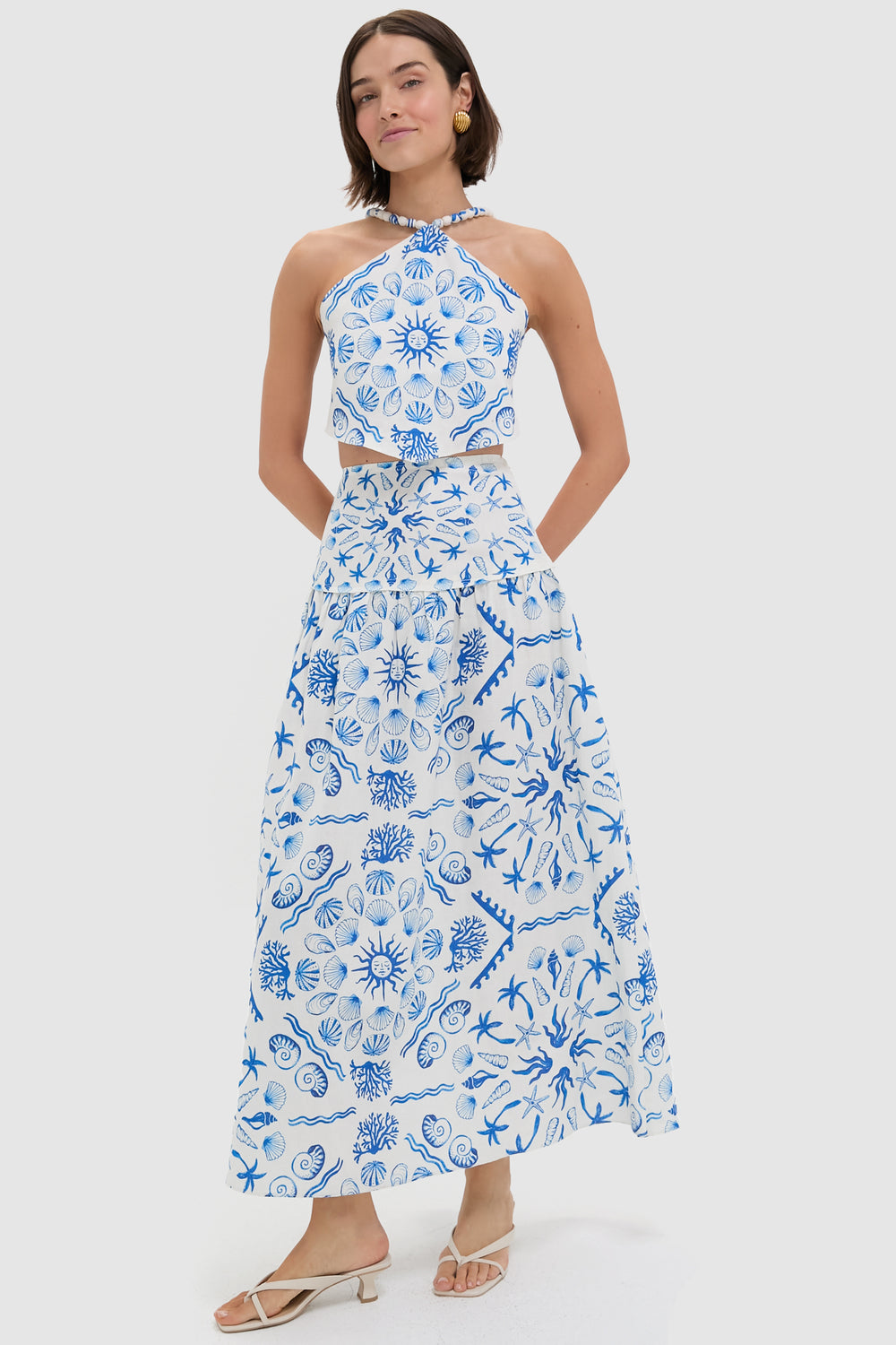 Deep Blue Sea Sable Maxi Skirt Set | Saylor Deep Blue Sea Sable Maxi Skirt Set | Saylor