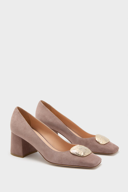 Greige Suede Naxos Heels