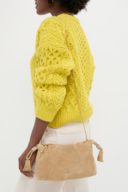 Latte Small Suede Stash Crossbody