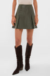 Olive Faux Leather Phillips Skirt