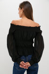 Black Georgette Adeline Top