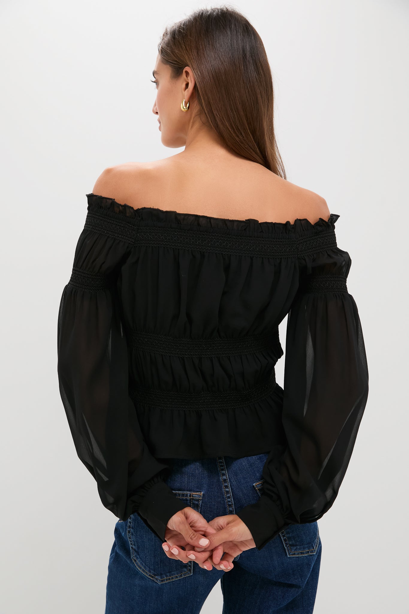 Black Georgette Adeline Top