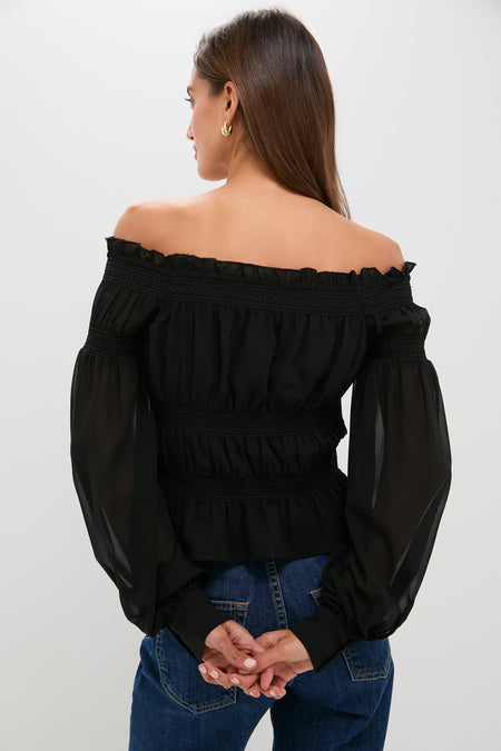 Black Georgette Adeline Top