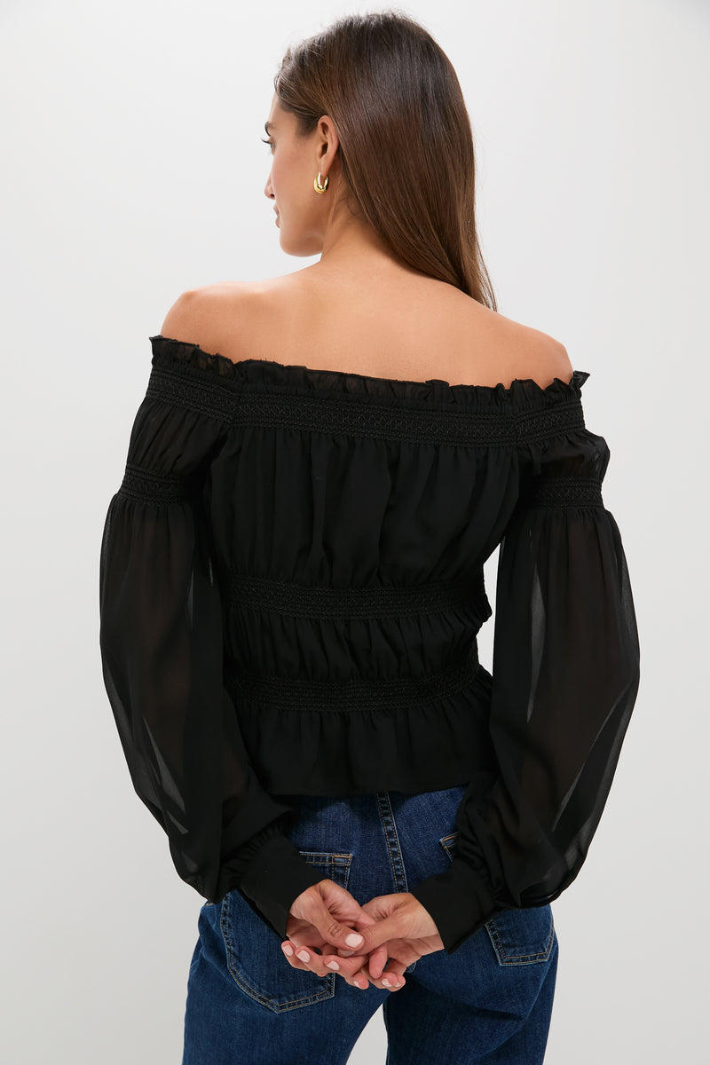 Black Georgette Adeline Top