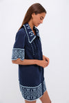 Navy Linen Eyelet Delphine Dress