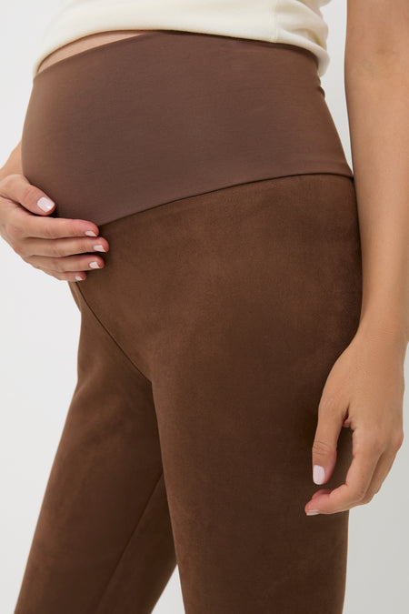 Carafe Vegan Stretch Suede Before During and After Legging