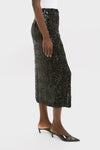 Black Sequin Pencil Skirt