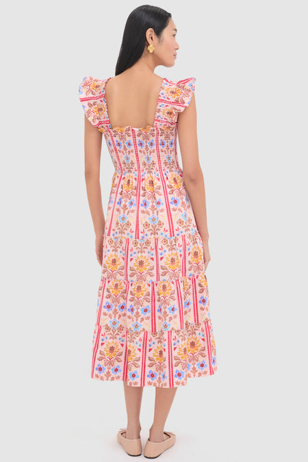 Pink Multi Floral Block Stripe Ellie Nap Dress