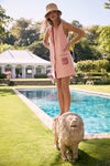 Coral Embroidered Mini Bermuda Terrycloth Coverup