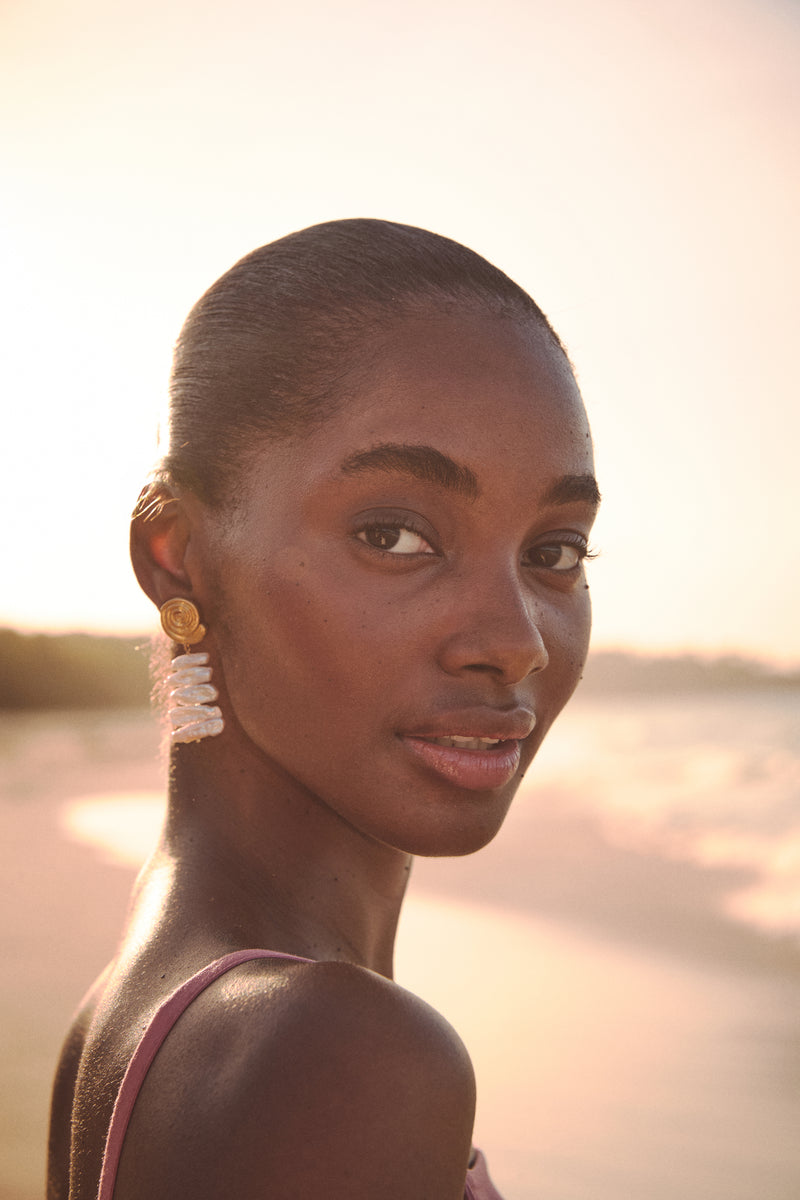 Gold and Pearl Alicia Earrings