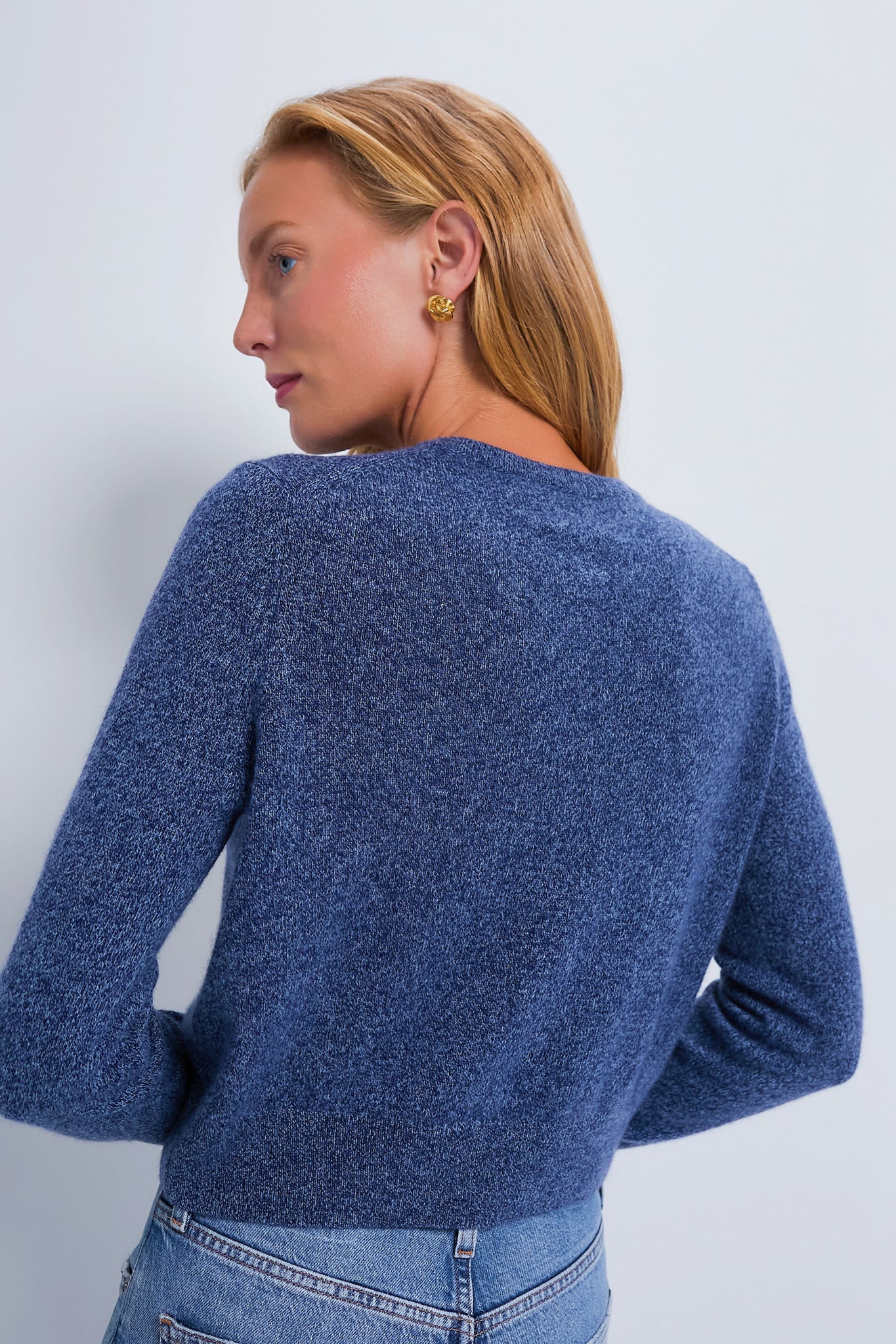 Denim Blue Riley Cashmere Cardigan