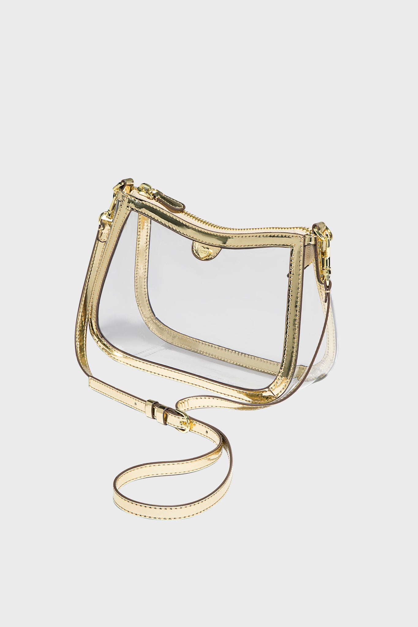 Gold Clear Curved East/West Stadium Crossbody
