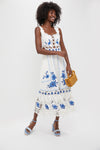 Off-White Cross Stitch Richelieu Sunflower Midi Dress