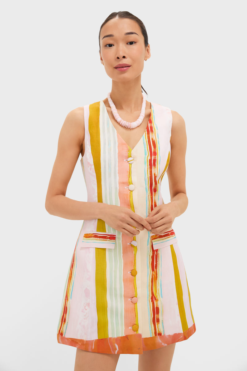 Abstract Stripe Suni Dress