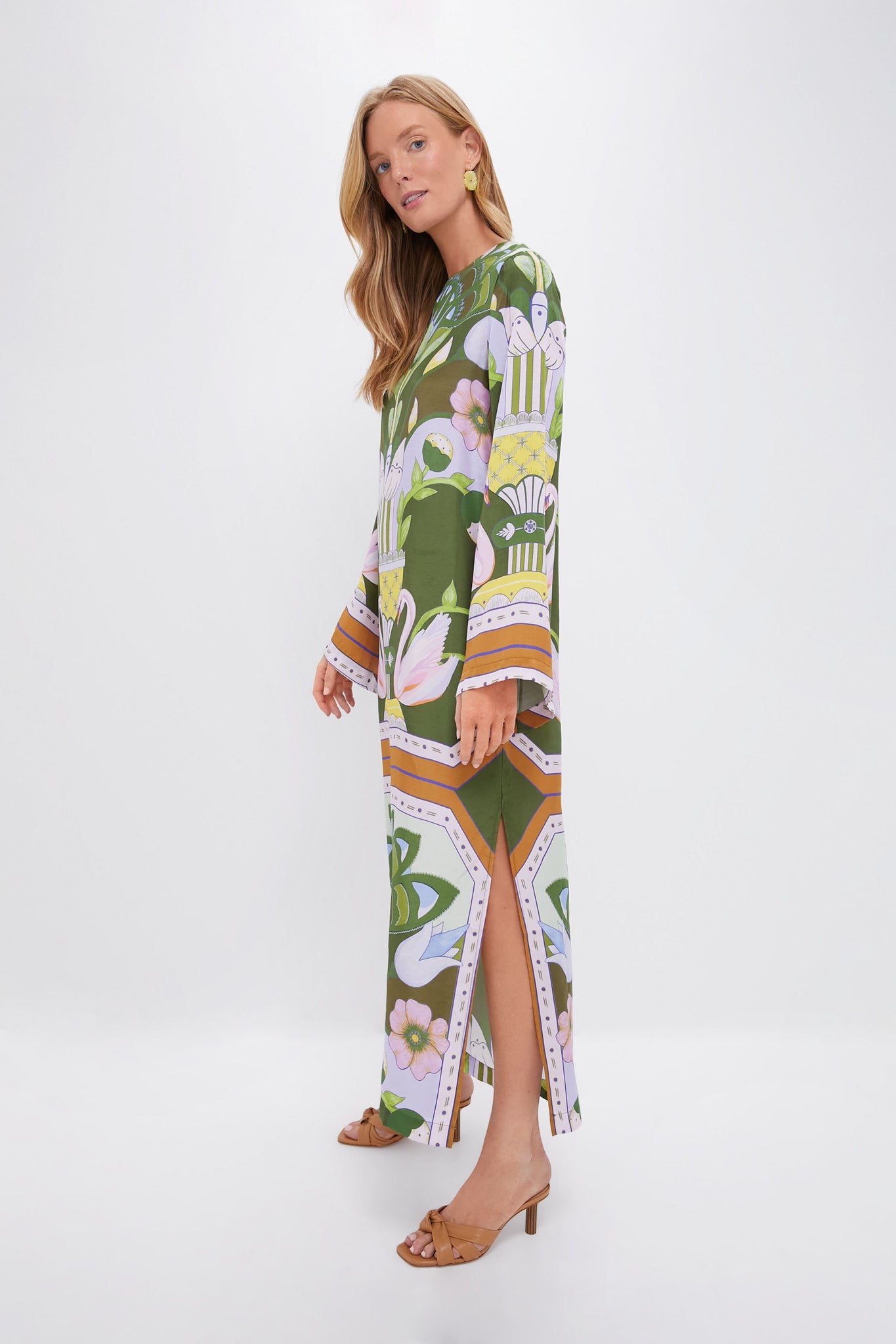 Green Multicolor Print Lilian Dress
