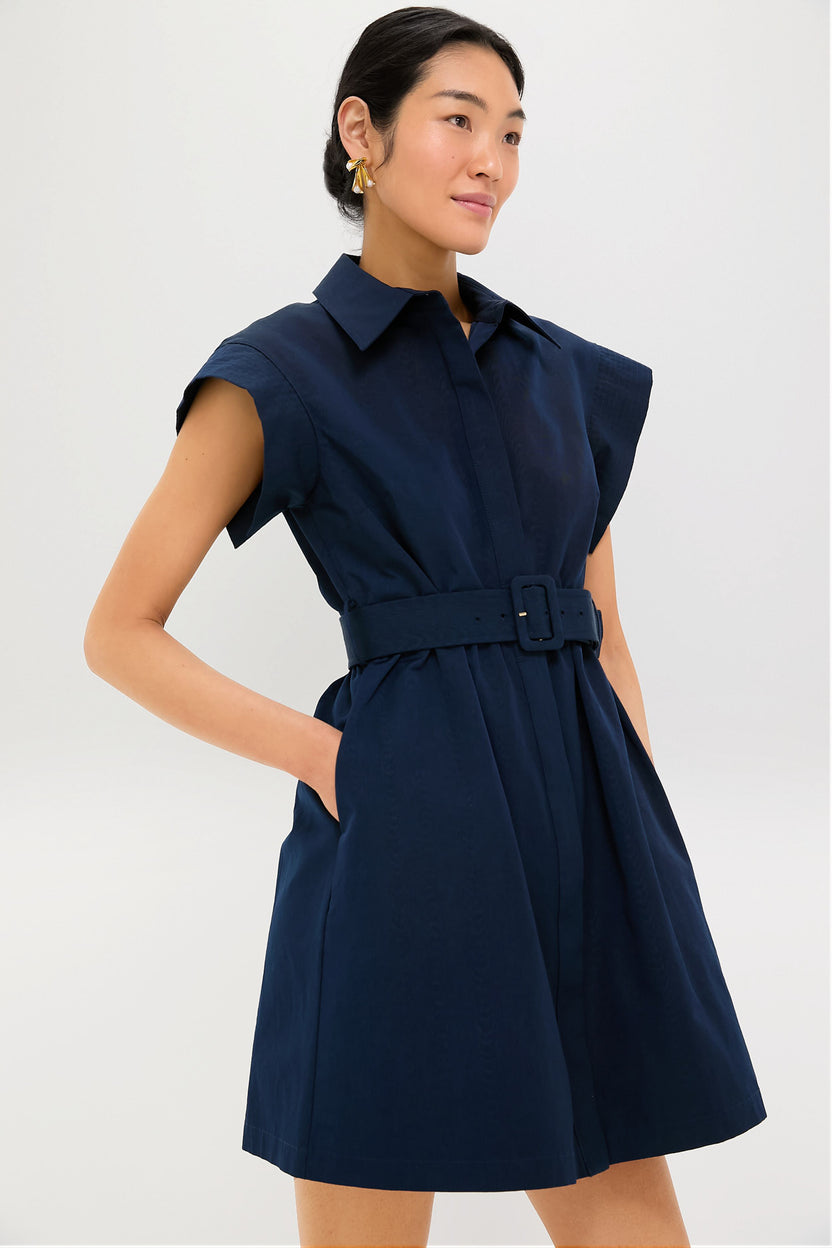 Tuckernuck NEW Navy and Cream Evie Long Sleeve Colorblock Mini Dress Size M main image 0