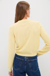 Lightweight Cashmere Butter Yellow Knot Button Cardigan