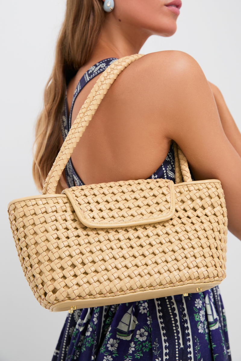 Butter Woven Leather Courrier Tote