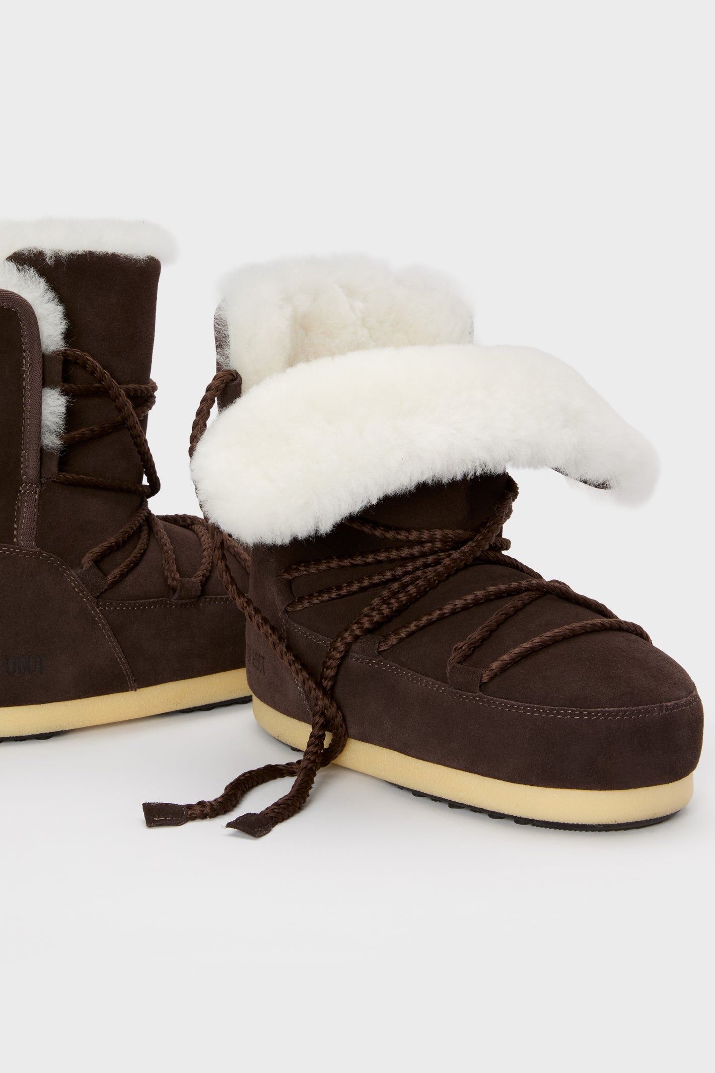 Dark Brown Suede Shearling Evx Boots