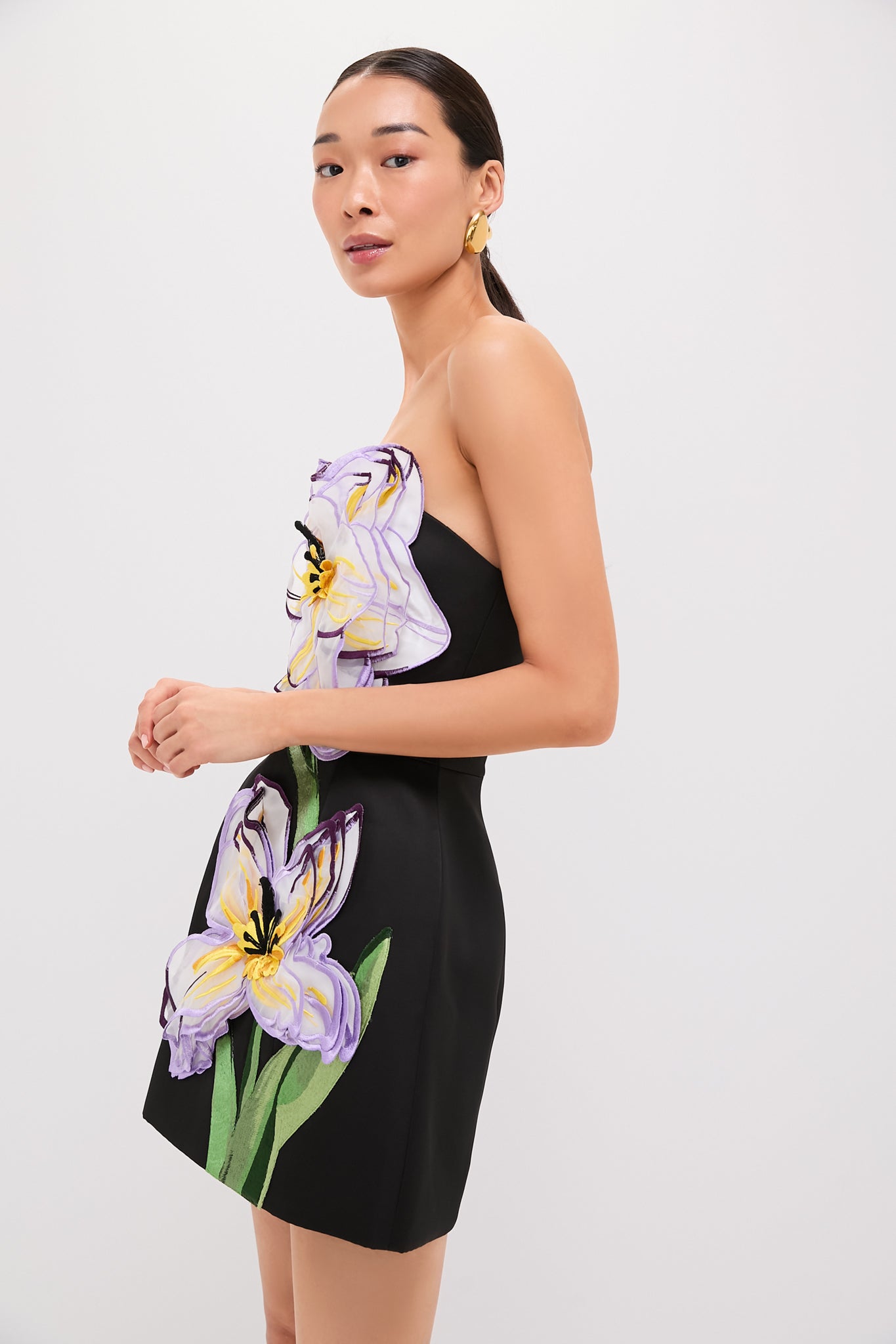 Ebony Iris Print Rosalie Mini Dress