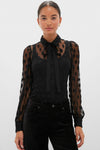 Noir Soraya Lace Neck-Tie Blouse