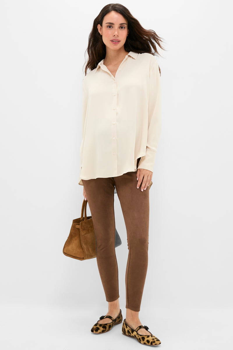 Carafe Vegan Stretch Suede Before During and After Legging