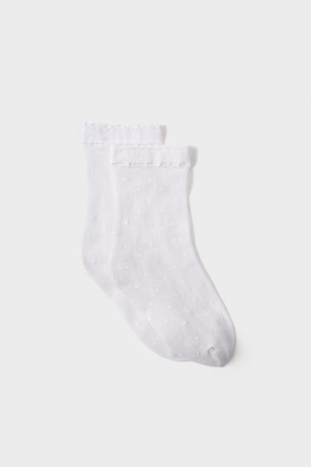 White Sheer Polka Dot Socks