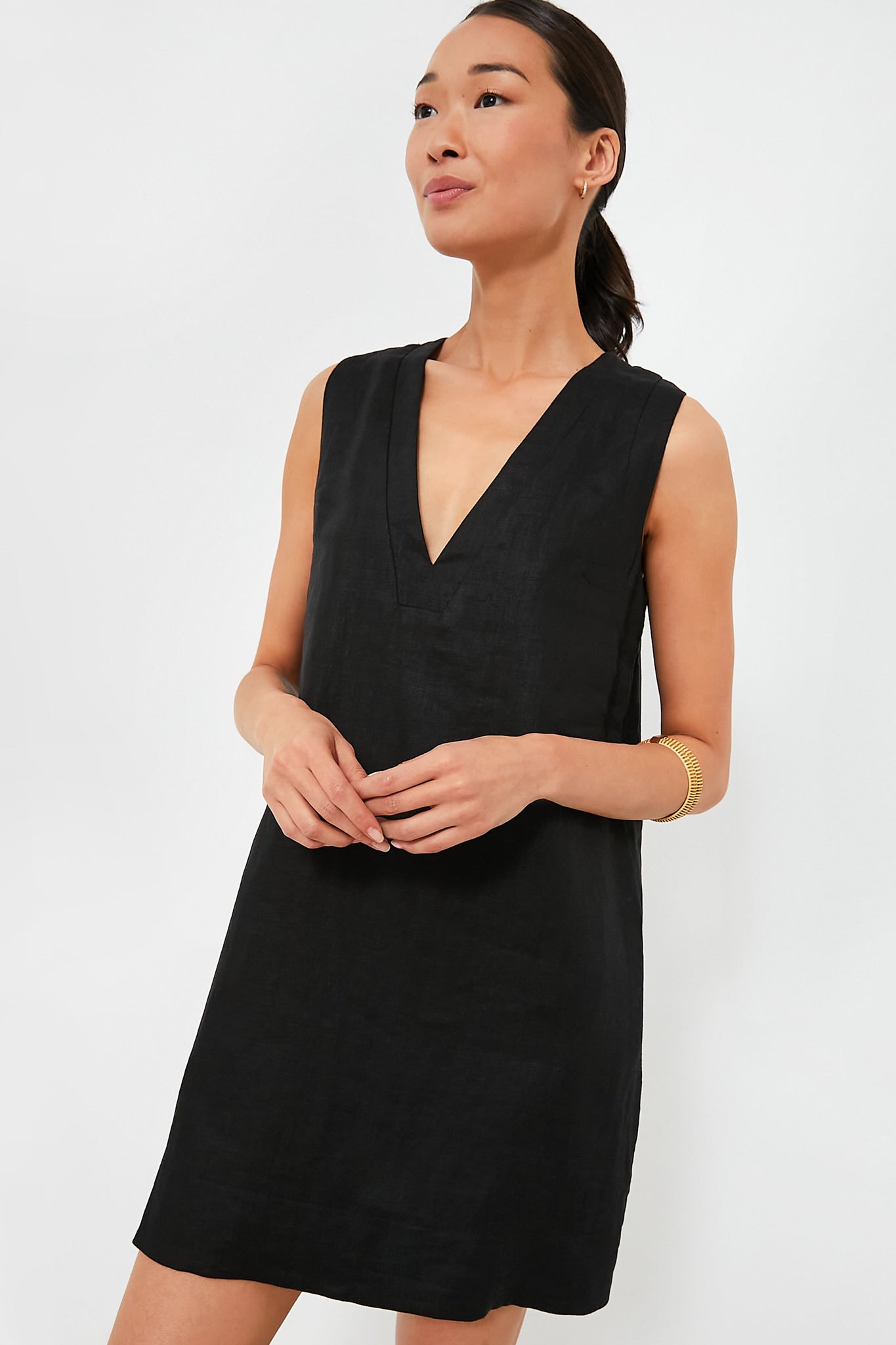 Black Linen Melanie Dress | Tuckernuck