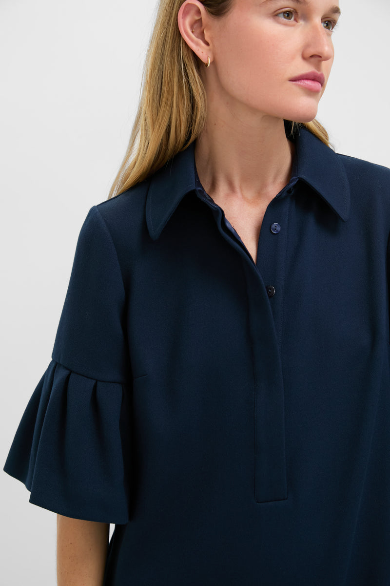 Navy Crepe Massey Dress