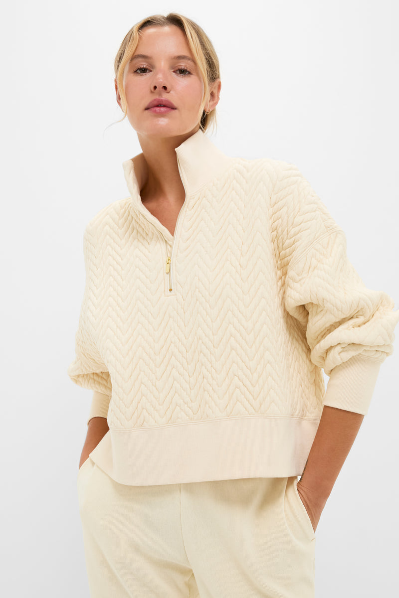 Buttercream Quilted Lucas Quarter Zip