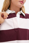 Pink and Winetasting Stripe Swiftie Rugby Polo