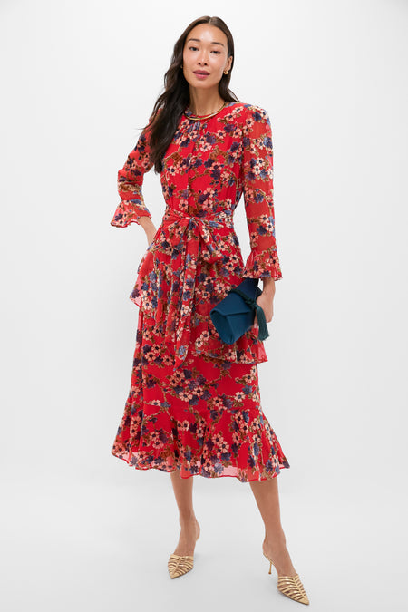 Sakura Blossom Burnout Velvet Sasha Dress