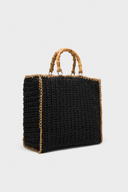 Black Natural Zarina Satchel