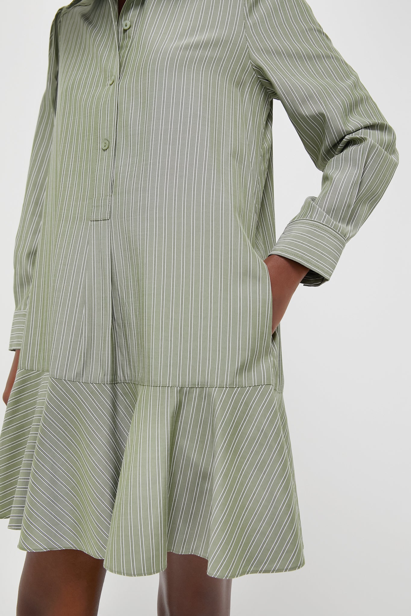 Green Stripe Callahan Shirt Dress