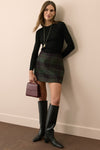 Forest Plaid Wool Meg Mini Skirt