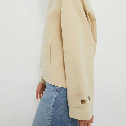 Khaki Drew Short Trench Coat