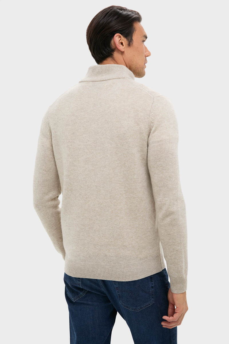 Oat Cashmere Wool Button-Up