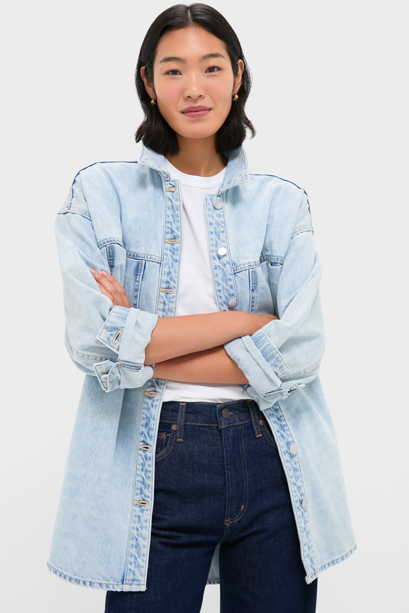 Sky Blue Sheeba Denim Overshirt | Nude Lucy