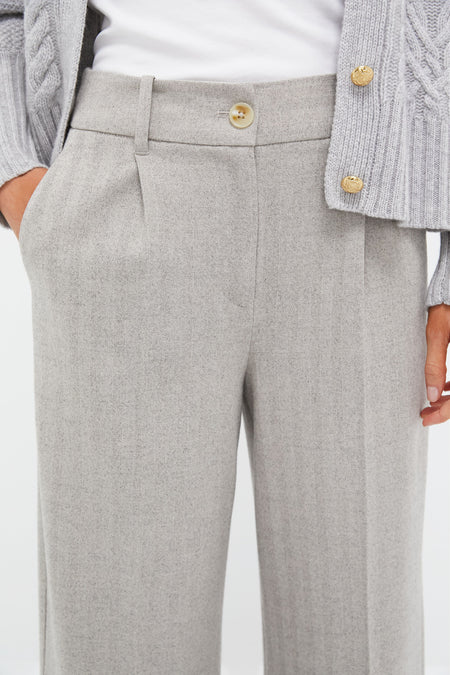Gray Cuffed Wide Leg Watson Trousers