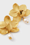 Gold Phalaenopsis and Pearl Stud