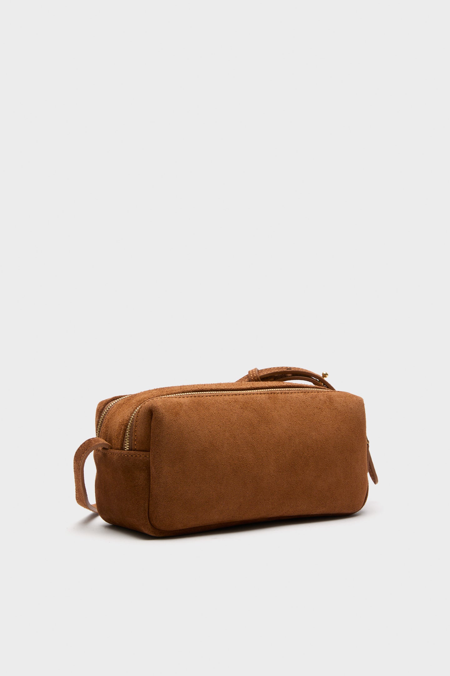 Cognac Suede Mini Trousse