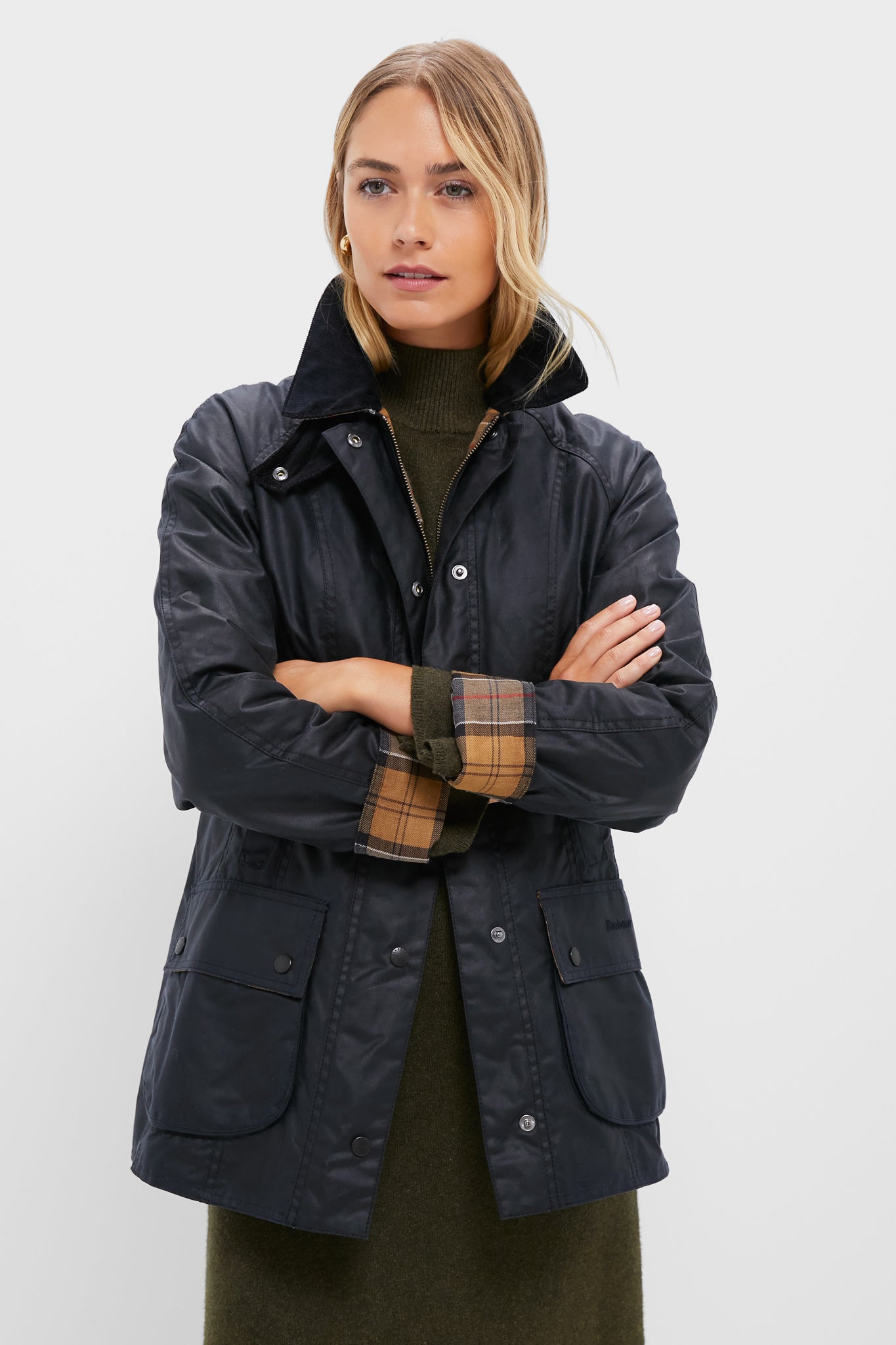 Navy Beadnell Wax Jacket